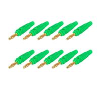 sourcing map 10 Pcs 4mm Banana Plugs, 20A 9.5mm OD 53.8mm Length Speaker Wire Cable Plug Connectors, Banana Jack Connector for Speaker Wire Audio Cable, Green