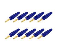 sourcing map 10 Pcs 4mm Banana Plugs, 20A 9.5mm OD 53.8mm Length Speaker Wire Cable Plug Connectors, Banana Jack Connector for Speaker Wire Audio Cable, Blue
