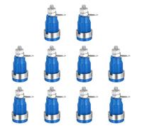 sourcing map 10 Pcs 4mm Banana Plugs Socket Connectors Female, Terminal Wire Connectors for 4mm Banana Plugs Connectors, 24A 30.5 x 4mm, for Audio/Video Receiver Amplifiers, Blue