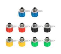 sourcing map 10 Pcs 4mm Banana Plugs Socket Connectors Female, Terminal Wire Connectors for 4mm Banana Plugs Connectors, 24A 15 x 4mm, for Audio/Video Receiver Amplifiers, Multicolor
