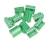 sourcing map 10 Pcs 5 Pin 5.08mm Pitch PCB Mount Screw Terminal Block Connector Male Plug, No Soldering Panel Mount Pluggable Type Connector 300V 20A for 24-12AWG Cable