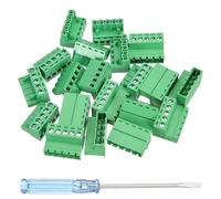 sourcing map 10 Pcs 5 Pin 5.08mm Pitch PCB Mount Screw Terminal Block Connector Plug Socket Panel Mount Pluggable Type Connector 300V 20A for 24-12AWG Cable for Electronic Chip