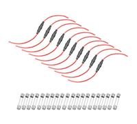 sourcing map 10 Pcs 5x20mm Inline Screw Type Fuse Holder 16 Gauge AWG Red Wire with 20 Pcs 10A Fast Blow Glass Fuses