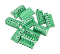 sourcing map 10 Pcs 6 Pin 5.08mm Pitch PCB Mount Screw Terminal Block Connector Male Plug, No Soldering Panel Mount Pluggable Type Connector 300V 10A for 24-12AWG Cable