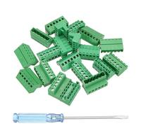 sourcing map 10 Pcs 6 Pin 5.08mm Pitch PCB Mount Screw Terminal Block Connector Plug Socket Panel Mount Pluggable Type Connector 300V 20A for 24-12AWG Cable for Electronic Device Chip