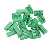 sourcing map 10 Pcs 6 Pin 5.08mm Pitch PCB Mount Screw Terminal Block Connector Plug Socket Panel Mount Pluggable Type Connector 300V 20A for 24-12AWG Cable