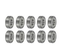 sourcing map 10 Pcs 608ZZ Deep Groove Ball Bearing, 8 x 21.95 x 6.94mm C3 Open Type Chrome Steel Bearings(P6)
