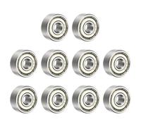 sourcing map 10 Pcs 624ZZ Deep Groove Ball Bearings, 4 x 13 x 5mm Silent Chrome Steel Double Shield Bearing for Electric Motor, Home Appliances, Industrial Machinery