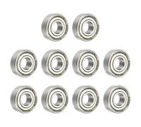 sourcing map 10 Pcs 696ZZ Deep Groove Ball Bearings, 6 x 15 x 5mm Silent Chrome Steel Double Shield Bearing for Electric Motor, Home Appliances, Industrial Machinery