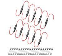sourcing map 10 Pcs 6x30mm Inline Screw Type Fuse Holder 16 Gauge AWG Red Wire with 20 Pcs 10A Fast Blow Glass Fuses