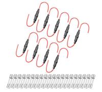 sourcing map 10 Pcs 6x30mm Inline Screw Type Fuse Holder 16 Gauge AWG Red Wire with 20 Pcs 15A Fast Blow Glass Fuses