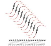 sourcing map 10 Pcs 6x30mm Inline Screw Type Fuse Holder 20 Gauge AWG Red Wire with 20 Pcs 10A Fast Blow Glass Fuses