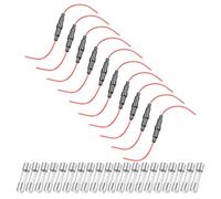 sourcing map 10 Pcs 6x30mm Inline Screw Type Fuse Holder 20 Gauge AWG Red Wire with 20 Pcs 15A Fast Blow Glass Fuses