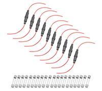 sourcing map 10 Pcs 6x30mm Inline Screw Type Fuse Holder 22 Gauge AWG Red Wire with 20 Pcs 10A Fast Blow Glass Fuses
