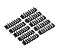 sourcing map 10 Pcs 7 Positions Terminal Block 300V 20A 9.5mm Pitch Dual Rows 7 Circuits DIN Row Screw Terminals Strip