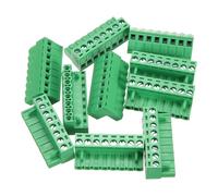 sourcing map 10 Pcs 8 Pin 5.08mm Pitch PCB Mount Screw Terminal Block Connector Male Plug, No Soldering Panel Mount Pluggable Type Connector 300V 20A for 24-12AWG Cable