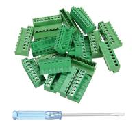 sourcing map 10 Pcs 8 Pin 5.08mm Pitch PCB Mount Screw Terminal Block Connector Plug Socket Panel Mount Pluggable Type Connector 300V 10A for 24-12AWG Cable for Electronic Device Chip