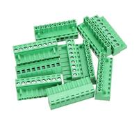 sourcing map 10 Pcs 9 Pin 5.08mm Pitch PCB Mount Screw Terminal Block Connector Male Plug, No Soldering Panel Mount Pluggable Type Connector 300V 10A for 24-12AWG Cable