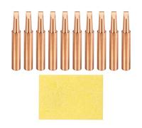 sourcing map 10 Pcs 900M Soldering Iron Tips Copper Non-Magnetic Welding Head with Cleaning Sponge Pad Replacement for Solder Station Tip (900M-T-3.2D)