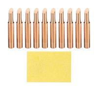 sourcing map 10 Pcs 900M Soldering Iron Tips Copper Non-Magnetic Welding Head with Cleaning Sponge Pad Replacement for Solder Station Tip (900M-T-4C)