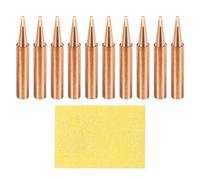 sourcing map 10 Pcs 900M Soldering Iron Tips Copper Non-Magnetic Welding Head with Cleaning Sponge Pad Replacement for Solder Station Tip (900M-T-1.2D)