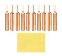 sourcing map 10 Pcs 900M Soldering Iron Tips Copper Non-Magnetic Welding Head with Cleaning Sponge Pad Replacement for Solder Station Tip (900M-T-1C)