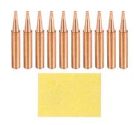 sourcing map 10 Pcs 900M Soldering Iron Tips Copper Non-Magnetic Welding Head with Cleaning Sponge Pad Replacement for Solder Station Tip (900M-T-1.6D)