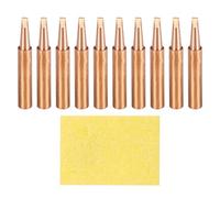 sourcing map 10 Pcs 900M Soldering Iron Tips Copper Non-Magnetic Welding Head with Cleaning Sponge Pad Replacement for Solder Station Tip (900M-T-2.4D)