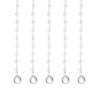 sourcing map 10 Pcs Acrylic Crystal Garland Strands, Clear Crystal Beads Strands Chandelier Crystals Replacement Bead String Hanging for Wedding Decor, DIY Craft Jewelry (2.5m/8.20ft)