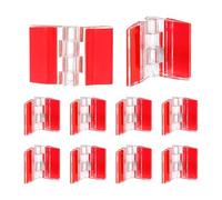 sourcing map 10 Pcs Acrylic Hinges, 25x35mm Invisible Self-Adhesive Clear Hinge with Acrylic Shafts, 275° Transparent Continuous Piano Hinge for DIY Furniture, Display Stand, Cabinets