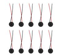 sourcing map 10 Pcs Active Buzzer DC 12V 12x9.5mm 60mm Active Piezo Buzzer with Lead Wire Continuous Sound Beep for Computer Physics Circuits Alarm Safety Warehouse House Shop