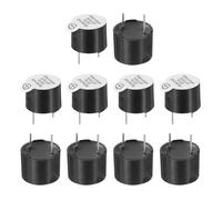 sourcing map 10 Pcs Active Buzzer DC 12V 12x9.5mm 7.6mm Pitch Electric Tone Buzzer Alarm Piezo Beep Sounder Continuous Sound Beep for Computer Physics Circuits Alarm Safety Warehouse House Shop