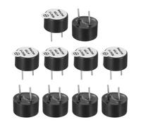 sourcing map 10 Pcs Active Buzzer DC 12V 9x5.5mm 5mm Pitch Electric Tone Buzzer Alarm Piezo Beep Sounder Continuous Sound Beep for Computer Physics Circuits Alarm Safety Warehouse House Shop