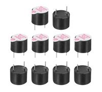 sourcing map 10 Pcs Active Buzzer DC 3V 12x9.5mm 7.6mm Pitch Electric Tone Buzzer Alarm Piezo Beep Sounder Continuous Sound Beep for Computer Physics Circuits Alarm Safety Warehouse House Shop