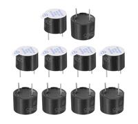 sourcing map 10 Pcs Active Buzzer DC 5V 12x9.5mm 7.6mm Pitch Electric Tone Buzzer Alarm Piezo Beep Sounder Continuous Sound Beep for Computer Physics Circuits Alarm Safety Warehouse House Shop