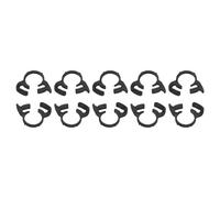 sourcing map 10 Pcs Adjustable Double Snap Grip Hose Clamps Plastic 14.2-14.8 Mm/0.56-0.58 Inches Inner Dia Adjustable Several Ratcheting Tubing Clamp for Home, Black