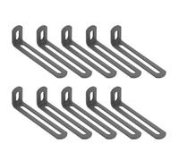 sourcing map 10 Pcs Adjustable Right Angle Brackets, Slotted L-Shape Corner Bracket 100mm, 90 Degree Steel l Bracket Support for Shelves, Wood Furniture Construction, Deep Grey