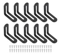 sourcing map 10 Pcs Adjustable Right Angle Brackets, Slotted L-Shape Corner Bracket 48 x 19 x 48 mm, 90 Degree Steel l Bracket Support for Shelves, Wood Furniture Construction, Black
