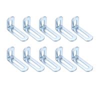 sourcing map 10 Pcs Adjustable Right Angle Brackets, Slotted L-Shape Corner Bracket 50mm, 90 Degree Steel l Bracket Support for Shelves, Wood Furniture Construction, Silver