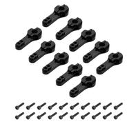 sourcing map 10 Pcs Aluminum Servo Horn 25T Steering Arm 35mm Length Black Suitable for DIY RC Car/Boat/Airplanes Boat Model Accessories with 2 Pcs Screws