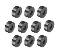 sourcing map 10 Pcs Aluminum Spacer, 3/8" Bore x 1" OD x 3/8" Length Black Round Spacer Unthreaded Standoff Bushing Plain Finish Metal Spacers