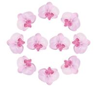sourcing map 10 Pcs Artificial Orchid Flower Heads, Fake Butterfly Orchid Heads Bulk Artificial Flowers for DIY Wedding Bouquets Centerpieces Party Home Decorations, Pink Core Purple