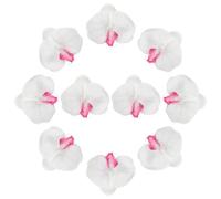 sourcing map 10 Pcs Artificial Orchid Flower Heads, Fake Butterfly Orchid Heads Bulk Artificial Flowers for DIY Wedding Bouquets Centerpieces Party Home Decorations, Pink Core White
