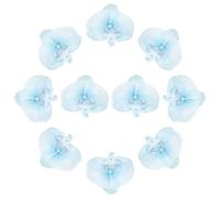 sourcing map 10 Pcs Artificial Orchid Flower Heads, Fake Butterfly Orchid Heads Bulk Artificial Flowers for DIY Wedding Bouquets Centerpieces Party Home Decorations, Light Blue