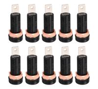 sourcing map 10 Pcs Banana Jack, 24A 8 x 4mm Insert Mounting/Brass Soldering Banana Female Panel Socket Jack, 4mm Binding Post Adapter for Banana Plug Connectors, Black