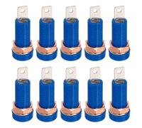 sourcing map 10 Pcs Banana Jack, 24A 8 x 4mm Insert Mounting/Brass Soldering Banana Female Panel Socket Jack, 4mm Binding Post Adapter for Banana Plug Connectors, Blue