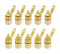 sourcing map 10 Pcs Banana Jack, 4 x 4mm Panel Mount Banana Female Panel Socket Jack, 4mm Binding Post Adapter for Banana Plug Connectors, Red&Black