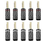 sourcing map 10 Pcs Banana Plugs, 8.5mm (5/16") Banana Plug Jack Socket, 4.5mm Gold Plated Speaker Banana Plug for Speaker Wires, Audio Equipment, Audio Cable