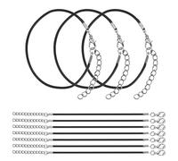 sourcing map 10 PCS Black Bracelet Cord,6" Adjustable Friendship Bracelet 1.5mm Waxed Polyester Cord with Lobster Clasp Bracelet String for Bracelet Making Jewelry DIY Craft