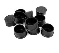 sourcing map 10 Pcs Black Rubber Flexible Round End Cap Round 50mm Foot Cover